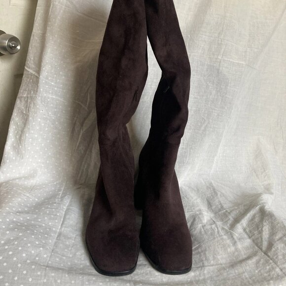 Women’s Steve Madden Brown Livah Knee High Black Zip Up Boots Size 6 Brand New - Picture 7 of 9